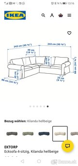 Predam sedacku IKEA ektorp aj s nahradnymi navlekmi - 2