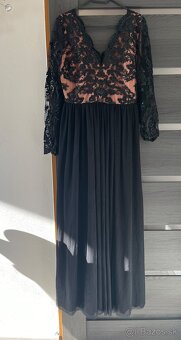 Čiernobéžové spoločenské šaty XS S M L - 2