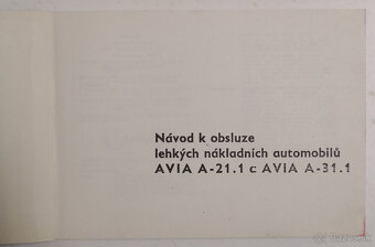 Návod k obsluze lehkých nákladních automobilů AVIA A21 a AVI - 2