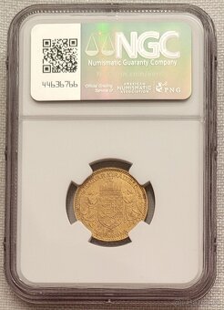 Zlatá uhorská 20 koruna FJI, 1914, so znakom Bosny, NGC MS63 - 2
