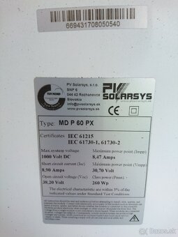 fotovoltaické panely PV SOLARSYS MD P 60 PX - 2