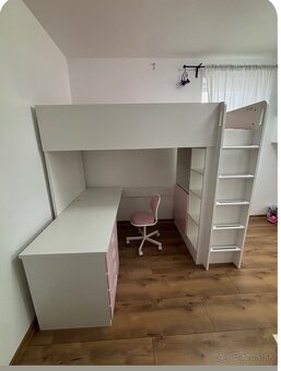 IKEA cervena detska postel - poschodova so stolikom - 2