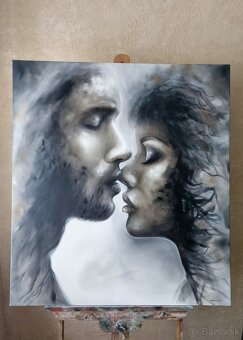 Originálny obraz – Vždy pri tebe, olejomaľba 100x90 - 2