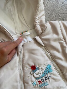 Béžový prechodný overal s medvedíkom veľ. 74 - 2