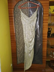 Ako nove nadherne leskle spolocenske saty vel.XS - 2