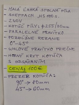 malá ľahká stolná píla SCHEPPACH HS100s - 2