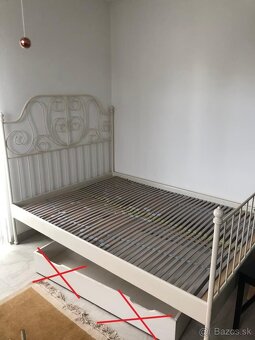 Predám posteľ Ikea Leirvik 140x200cm - 2