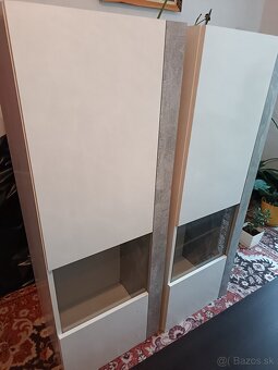 Sivo biela obývacia stena - 2