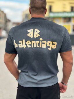 Luxusne tričko Balenciaga čierno žlté - 2