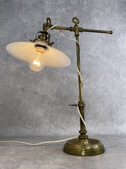 Starožiná lampa na písací stôl mosadz - 2