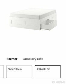 Manželská posteľ plus 2x polohovací rošt - 2