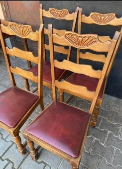 4 + 1 gratis, stolicky, drevo, koza, bazar - 2