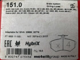 Nové Brzdové obloženie - platničky FRI.TECH 151.0 pre AUDI - 2