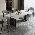 strieborný glamour stôl s mramorovou doskou 180 PREMIUM - 2