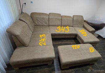 Sedačka v tvare U + taburet - 2