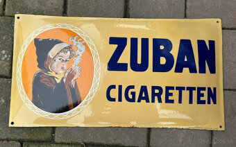 Smaltovaná ceduľa. Originálna smaltovaná ceduľa. CIGARETY ZU - 2