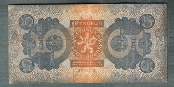 Staré bankovky 5 korun 1921 - 2