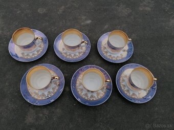 Predám zlato-modro-biela porcelánová sada - 2