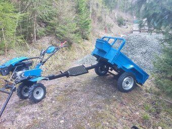 Dvojkolesový malotraktor + rotačná bubnová kosa -vlečka - 2