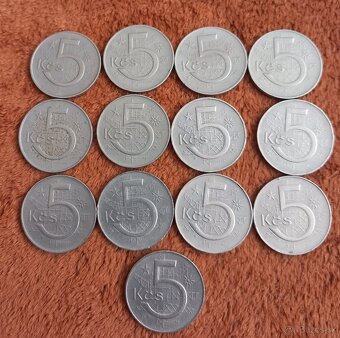 Predám mince 5 kčs 1966 až 1990, ČSSR - 2