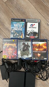 Sony PS2 so 6 hrami, 2 ovládačmi - 2