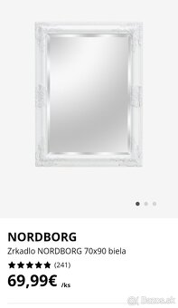 Zrkadlo NORDBORG rozmmer 70x90 biela - 2