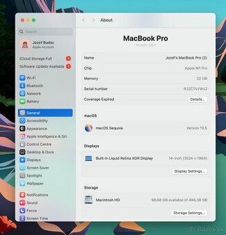 MacBook Pro 14" M1 Pro / 32GB RAM / 512GB SSD – TOP stav - 2
