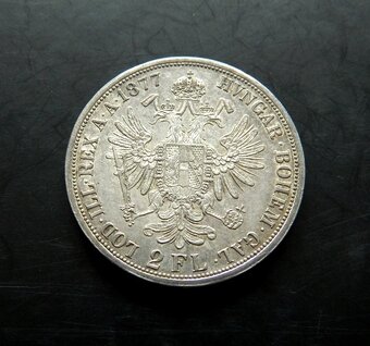 Predám 2 zlatník/florin 1877 František Jozef I. - 2