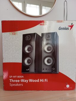 Predám reproduktory GENIUS SP-HF1800A2 čierne drevo 50W - 2