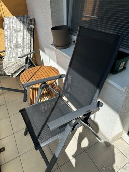 Záhradné polohovacie kreslo so stolíkom - 2