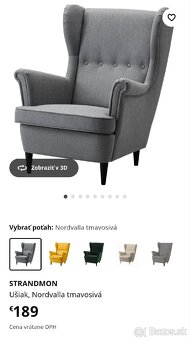 STRANDMON kreslo + podnožka - 2