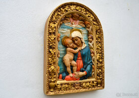 Reliéf panna Márie s Jezuletom a 10 Cherubínov, 27 cm - 2