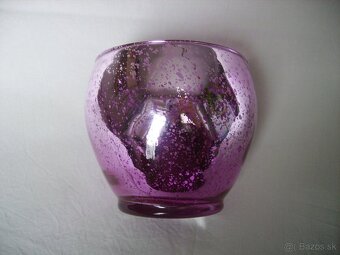 Sklenený fialový svietnik - 2