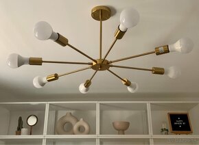 Zlatý luster na 8 žiaroviek - 2
