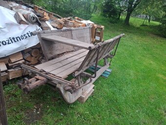 Predám starožitné konské sane rozmer Dlžka-271 výška104cm ší - 2