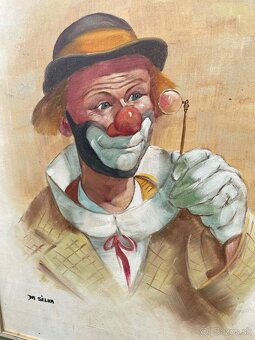 starý obraz -klaun - 2