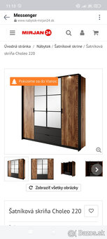 Šatníková skriňa s LED osvetlením+ darček - 2