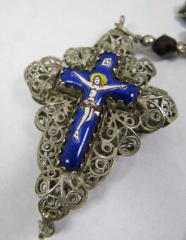 Strieborný ruženec filigran s českými granátmi - 2