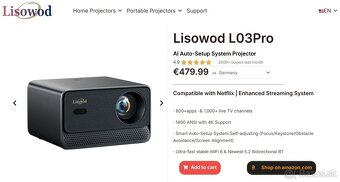 Nový projektor Lisowod L03Pro – nepoužitý - 2