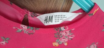 Detské kvietkované ružové šaty - 2