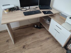 Rohový písací / kancelársky / PC stôl - 2