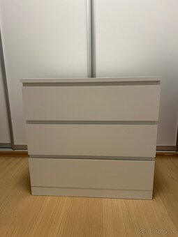Komoda MALM s 3 zásuvkami, biela, 80x78 cm - 2