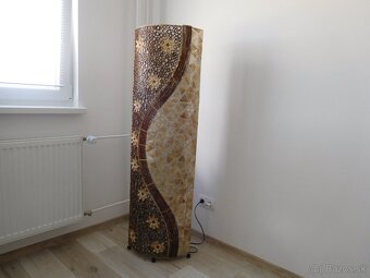 LAMPA stojatá MUŠLA / BAMBUS, - 2