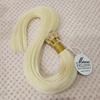 🖤 Mireze – I Tip predĺženie vlasov #60 Platinová blond - 2