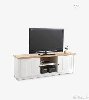 MARKSKEL- TV stolík MARKSKEL 2 dvere biela/dubová farba - 2