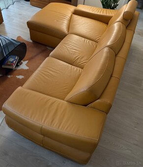 Predám celokožené sedaciu supravu oranžovej farby - 2