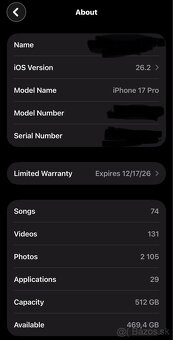 iPhone 17pro 512gb Silver /Vymena - 2