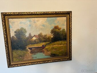 Stará olejomaľba na plátne - 2