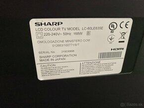 Predám televízor Sharp Aquos LC60LE635E - uhlopriečka 152cm - 2