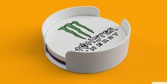 Monster Energy podtácka (biela) - 2